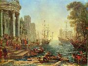 Claude Lorrain Seaport with the Embarkation of Saint Ursula Spain oil painting artist